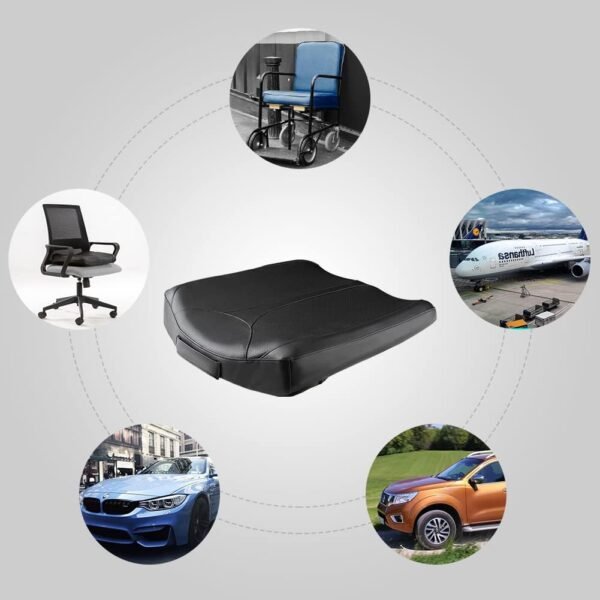 QYILAY Leather Car Memory Foam Heightening Seat Cushion for Short People Driving,Hip(Coccyx/Tailbone) and Lower Back Pain Relief Butt Pillows,for Truck,SUV,Office Chair,Wheelchair,etc. (Black) - Image 9