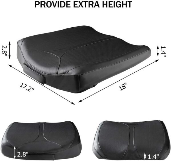 QYILAY Leather Car Memory Foam Heightening Seat Cushion for Short People Driving,Hip(Coccyx/Tailbone) and Lower Back Pain Relief Butt Pillows,for Truck,SUV,Office Chair,Wheelchair,etc. (Black) - Image 8