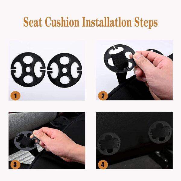 Leowsad Cool Car Seat Covers Cushion Pad, Super Breathable, Warm in Winter and Cool in Summer, Anti-Slip, Storage Bags. Universal Auto Interior Seat Bottom Protector Mat… - Image 6