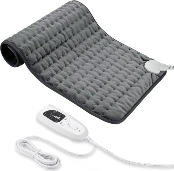Heating pad, Electric Heat Pad with Automatic Switch-Off and 6 Temperature Levels Heating pad for Back Neck Shoulder Belly Heating Technology - Machine Washable (Dark Gray, 12" x 24") - Image 2