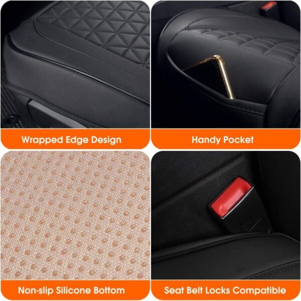 Seat Cushion, Comfortable Seat Cover with Full Back Support, Universal Seat Cushion for Front Seat in Winter - Image 4