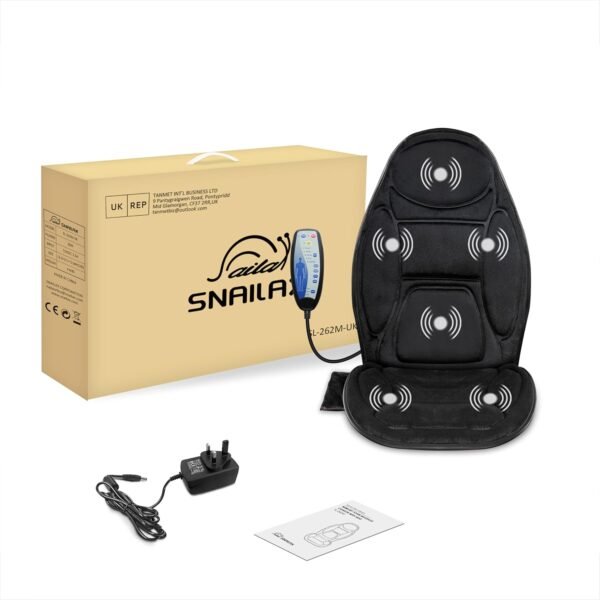 Snailax Back Massagers for Pain, Gifts for Men, Vibration Massage Seat Cushion with Memory Foam, Massage Chair Pad with Heat, Gifts for Dad - Image 9