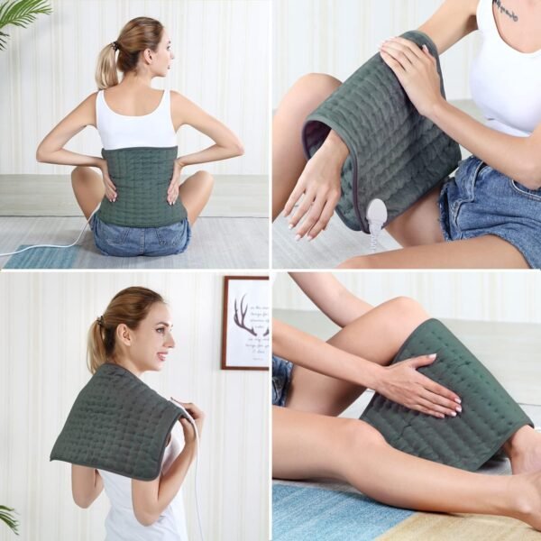 Heating pad, Electric Heat Pad with Automatic Switch-Off and 6 Temperature Levels Heating pad for Back Neck Shoulder Belly Heating Technology - Machine Washable (Dark Gray, 12" x 24") - Image 7