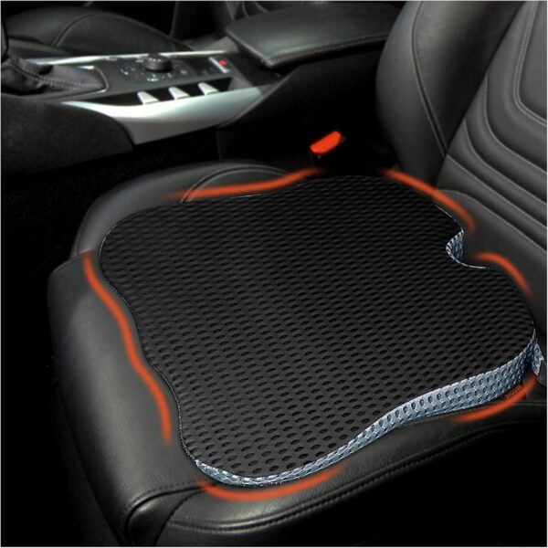 ZHOOGE Car Seat Cushion Pillow, Memory Foam Coccyx Orthopedic Seat Cushion, Car Wedge Seat Cushion for Office Chairs, Wheelchair, Kitchen Chairs, Recliner, Car Seats (Black) - Image 2