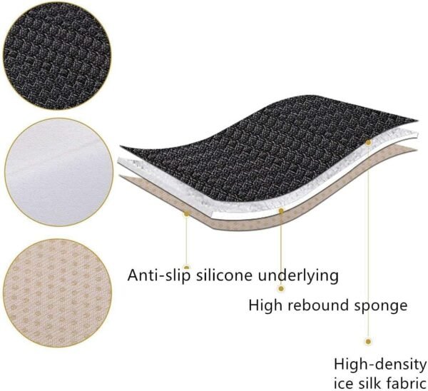 Leowsad Cool Car Seat Covers Cushion Pad, Super Breathable, Warm in Winter and Cool in Summer, Anti-Slip, Storage Bags. Universal Auto Interior Seat Bottom Protector Mat… - Image 5