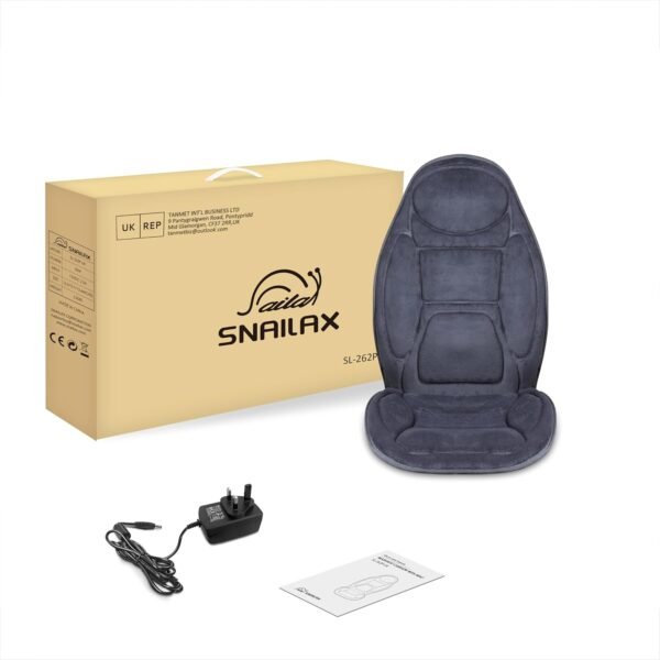 Snailax Back Massage Seat Cushion, Vibration Massage Chair Pad with Heat for Home Office Use, 6 Vibration Massage Nodes & 2 Heat Levels, Grey - Image 8