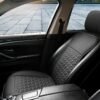 Black Panther 1 Piece Luxury PU Leather Front Car Seat Cover Protector Compatible with 95% Cars - No Heating (Saloon/SUV/Pickup Truck/Van) - Black - Image 5