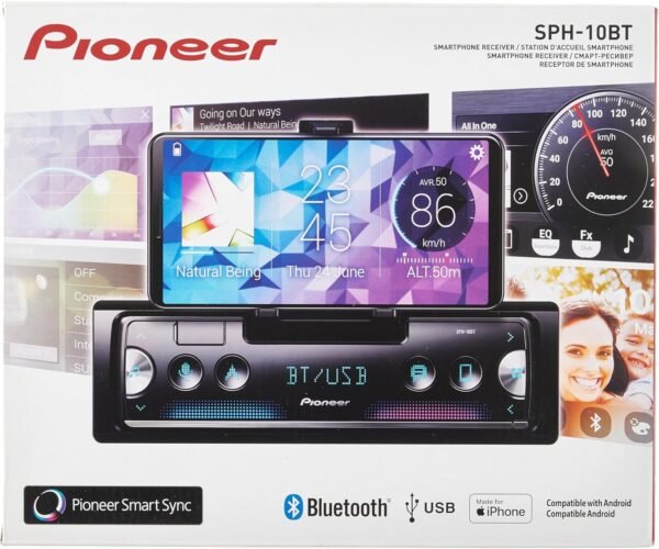 Pioneer SPH-10BT Next Generation Smartphone Receiver, 1-DIN, With Bluetooth, USB and Spotify, Connects to iPhone & Android, Black - Image 9