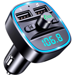 Mohard Bluetooth Car Adapter Kits, Bluetooth FM Transmitter for Car MP3 Player FM Transmitter, Hands-Free Calling, Dual USB Ports (5V/2.4A & 1A), LED Screen, Support TF Card & USB Flash Drive