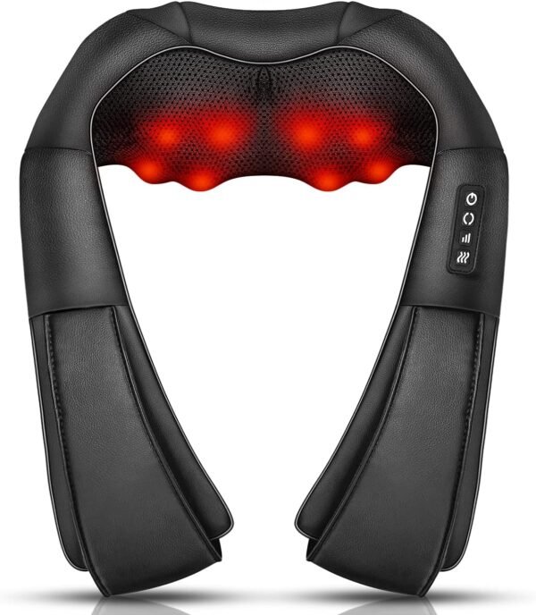 Neck Massager, Deep Tissue 3D Kneading, by iKristin, Portable, with Heat, Shiatsu Massager for Neck, Back, Shoulder, Foot and Leg, at Home and Car, Suitable for Women and Men (Black) - Image 2