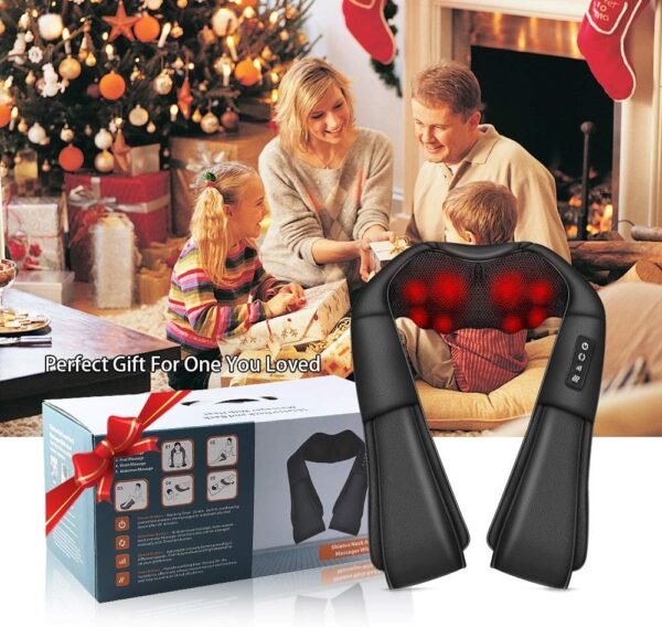 Neck Massager, Deep Tissue 3D Kneading, by iKristin, Portable, with Heat, Shiatsu Massager for Neck, Back, Shoulder, Foot and Leg, at Home and Car, Suitable for Women and Men (Black) - Image 8