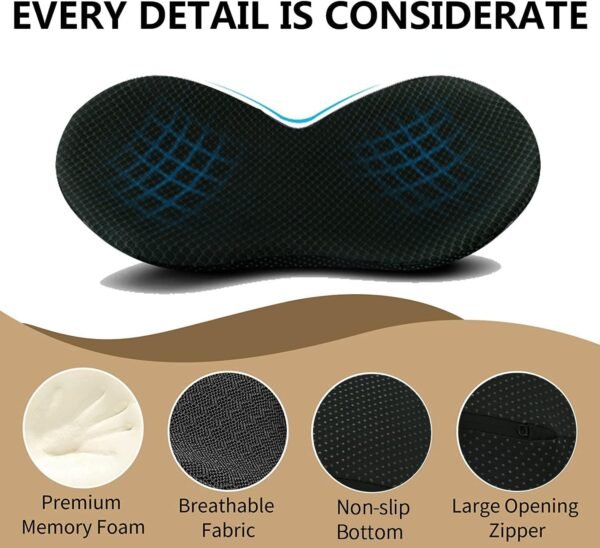 Livtribe Car Seat Cushion - Memory Foam Car Seat Pad - Sciatica & Lower Back Pain Relief - Car Seat Cushions for Driving - Road Trip Essentials for Drivers(Black) - Image 7